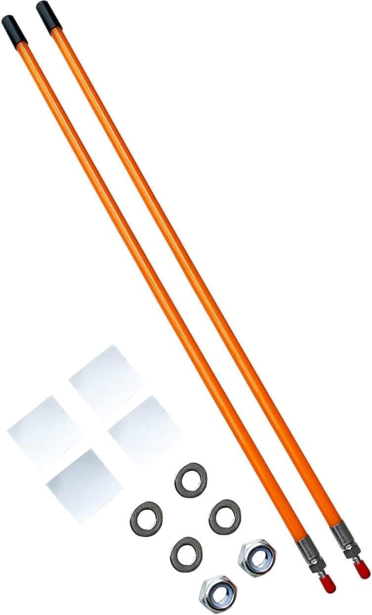 SUONE 24" Snow Plow Markers Blade Guides Yellow Never Break, 304 Stainless Steel Joint Fit for Blizzard Boss SNO-Way Western Snowplows & Many More Pickup Truck SUV UTV ATV (Orange) - Image 1